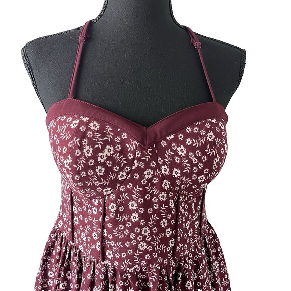 Womens Xhilaration Babydoll Crochet Back Dress Size M Floral Hippie Festival Y2K - Picture 3 of 7